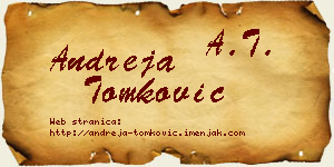 Andreja Tomković vizit kartica